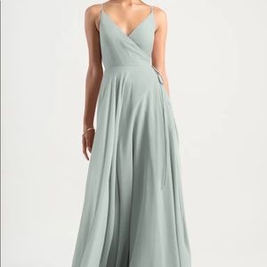 NWT Jenny Yoo James wrap dress light blue/green